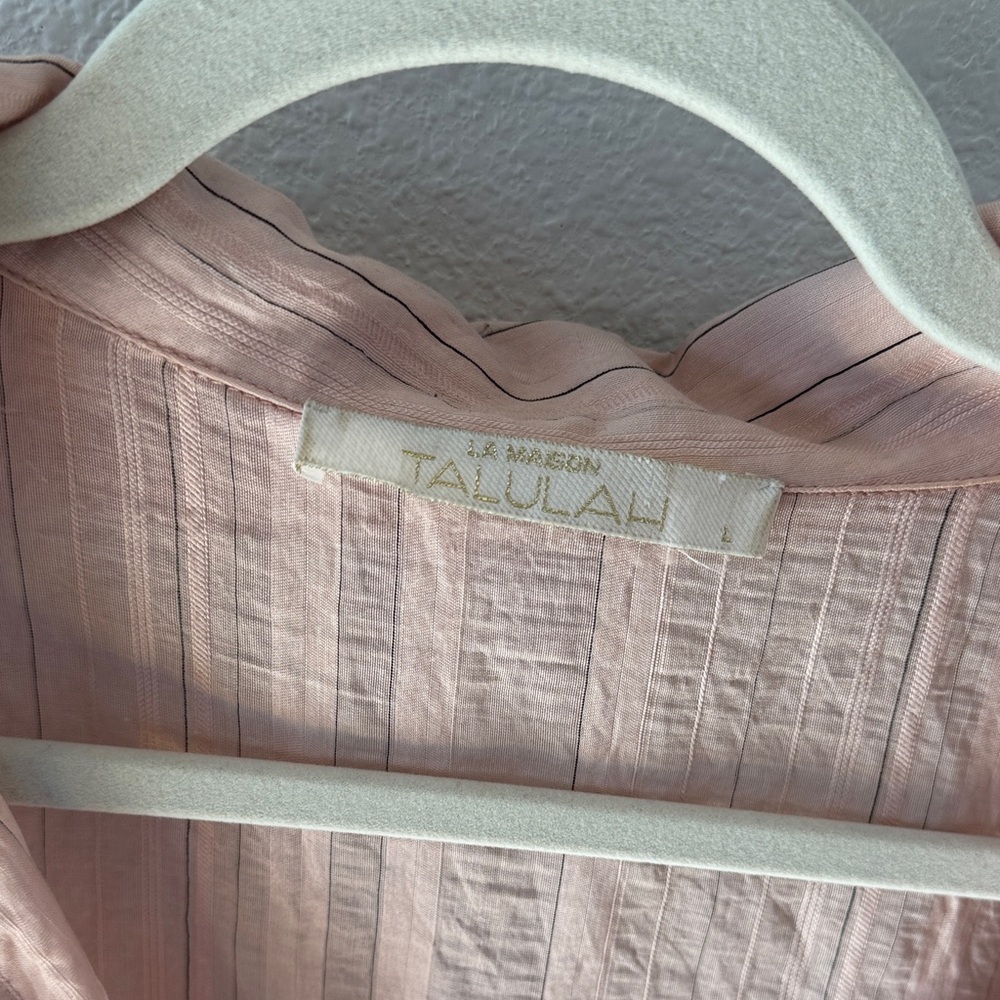 La Maison Talulah Pink Button-Up Dress with Belt Size L - Picture 4 of 11